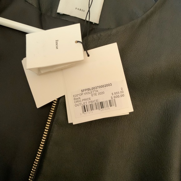 Nwt Sandro leather jacket size 2/medium - Picture 10 of 10
